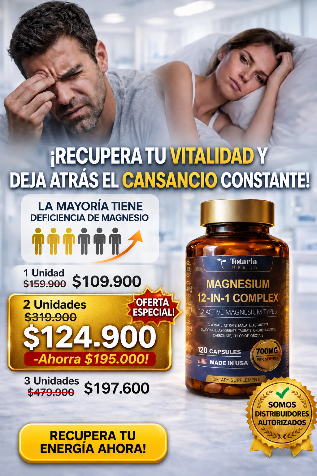 Magnesio 12 en 1 Complex — El Único con Cobertura Total para Músculos, Sueño y Energía